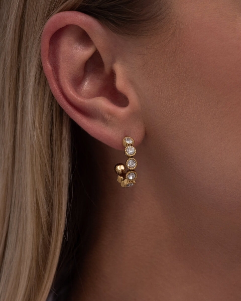 Okrągłe kolczyki z cyrkoniami