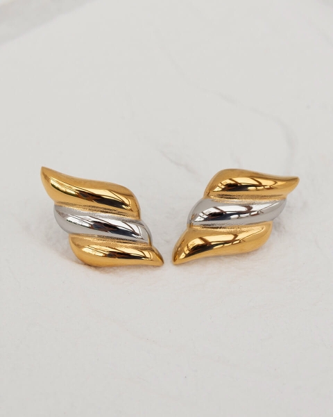 Srebrno-złote kolczyki w stylu vintage