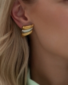 Srebrno-złote kolczyki ze stali chirurgicznej