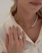 Modowy srebrny pierścionek ze stali chirurgicznej