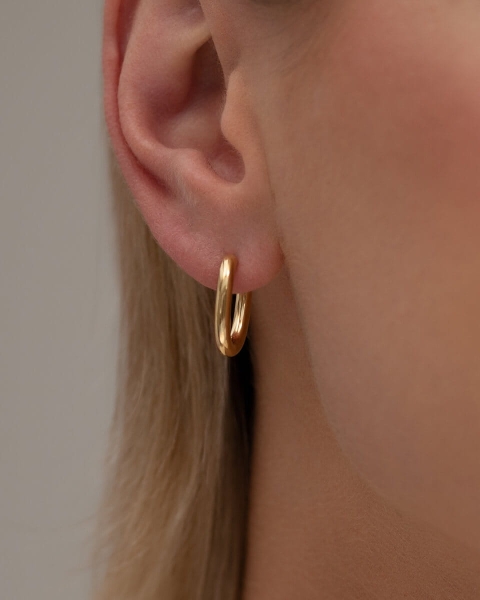 Pozłacane kolczyki koła sztyfty