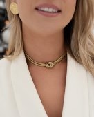 Podwójny naszyjnik żmijka z supełkiem