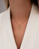 Pozłacany naszyjnik z sercem ze stali