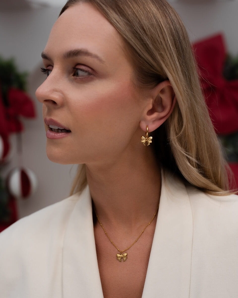 Naszyjnik i kolczyki z kokardką