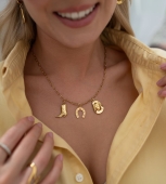 Złoty zestaw biżuterii ze stali w kowbojskim stylu