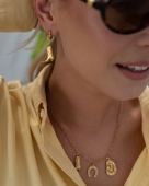 Zestaw biżuterii ze stali pozłacany