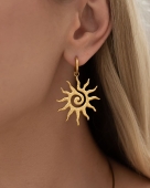 Złote kolczyki słońca 2w1