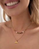 Podwójny złoty łańcuszek ze stali