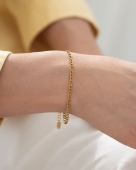 Złota delikatna bransoletka ze stali