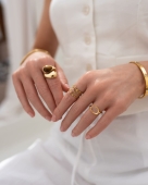 Duży geometryczny pierścionek ze stali