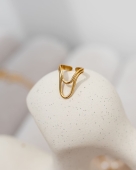 Złoty geometryczny pierścionek ze stali z regulacją