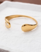 Złota bransoletka obręcz ze stali z regulacją rozmiaru