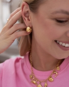 Złote kolczyki basic ze stali