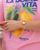 Złota bransoleta obręcz ze stali na prezent