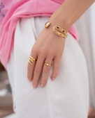 Złota regulowana bransoletka ze stali