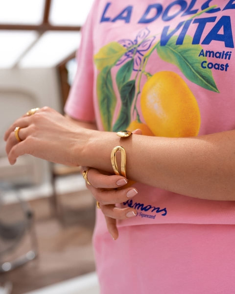 Złota bransoletka ze stali na prezent