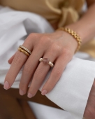 Elastyczny pierścionek z kamieni naturalnych handmade