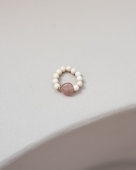 kamienie rzeczne z różowym kwarcem na elastycznej żyłce