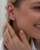 Zestaw 3 par kolczyków z cyrkoniami ze stali