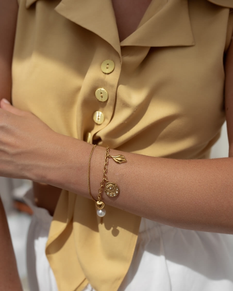 podwójna złota bransoletka