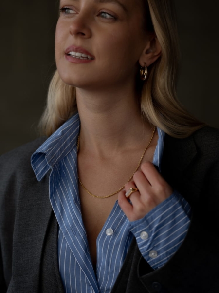 przeplatany złoty łańcuszek ze stali chirurgicznej