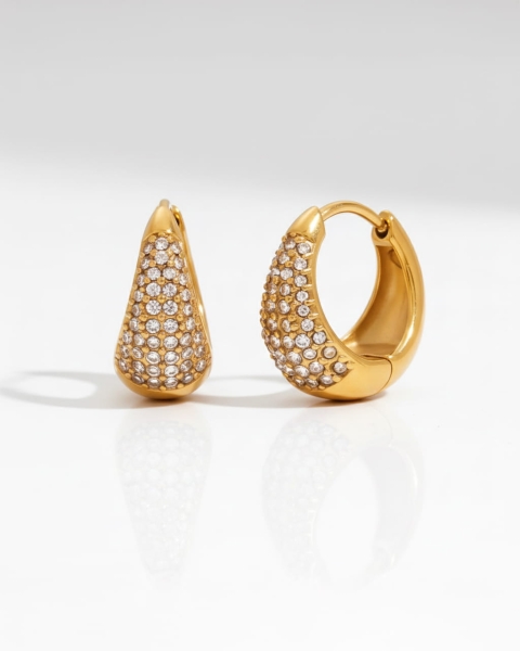 Złote kolczyki z cyrkoniami