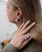 Srebrne kolczyki dmuchane chunky ze stali szafa kapsułowa