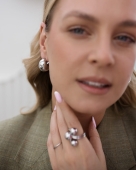 Srebrne kolczyki dmuchane chunky ze stali na prezent