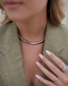 Srebrny choker ze stali chirurgicznej premium