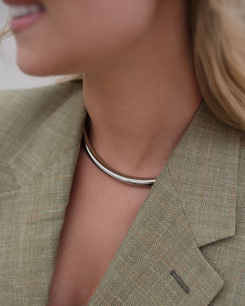 Srebrny choker ze stali chirurgicznej premium na prezent