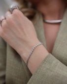 Srebrna bransoletka z serduszkami ze stali chirurgicznej premium