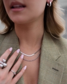 Srebrny podwójny naszyjnik ze stali minimalistyczny