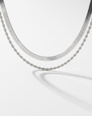 Srebrny podwójny naszyjnik ze stali pinterest y2k