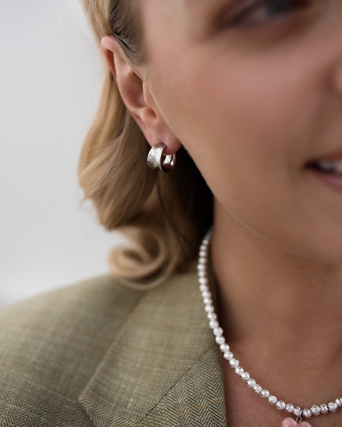 Srebrne kolczyki półokrągłe