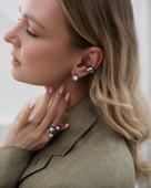 Srebrne kolczyki półokrągłe minimalistyczne ze stali pinterest