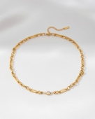 Złoty naszyjnik ze stali chirurgicznej premium z cyrkonią basic