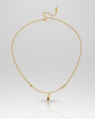 Złoty naszyjnik z kłódką i cyrkoniami ze stali basic