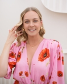 Złoty naszyjnik z kłódką i cyrkoniami ze stali celebrytka