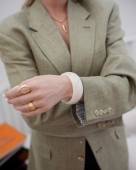 Szeroka kremowa bransoletka obręcz basic