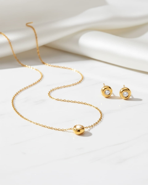 Złoty naszyjnik z cyrkonią pinterest