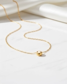 Złoty naszyjnik z cyrkonią ze stali chirurgicznej na prezent