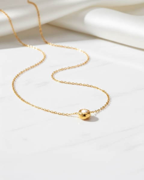 Złoty naszyjnik z cyrkonią ze stali chirurgicznej na prezent