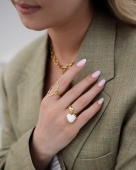 Złoty pierścionek z zawieszką do wyboru ze stali chirurgicznej premium