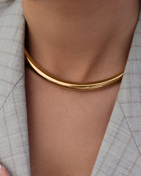 Złoty choker ze stali chirurgicznej premium na prezent