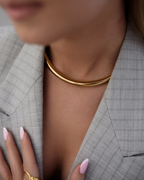 Złoty choker ze stali chirurgicznej basic