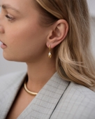 Złote kolczyki krople z cyrkonią wiszące