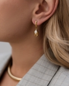 Złote kolczyki krople z cyrkonią na prezent dla niej