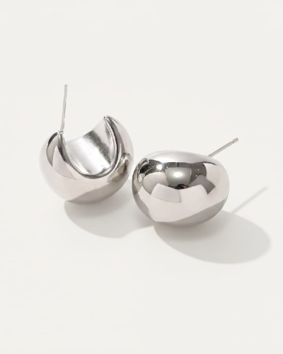 Srebrne kolczyki chunky pinterest