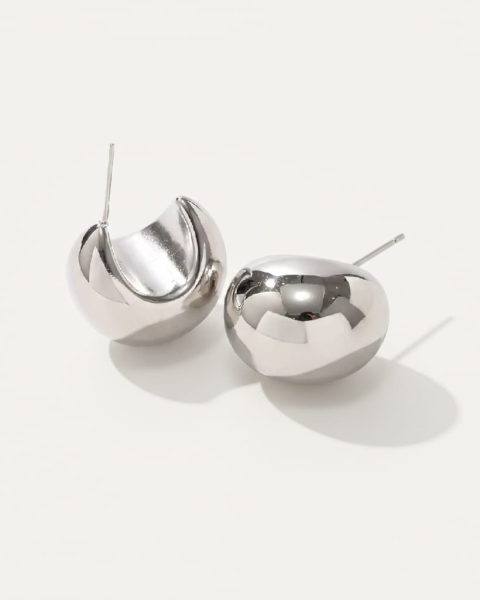 Srebrne kolczyki chunky pinterest