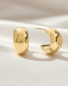 Złote kolczyki chunky hoops ze stali